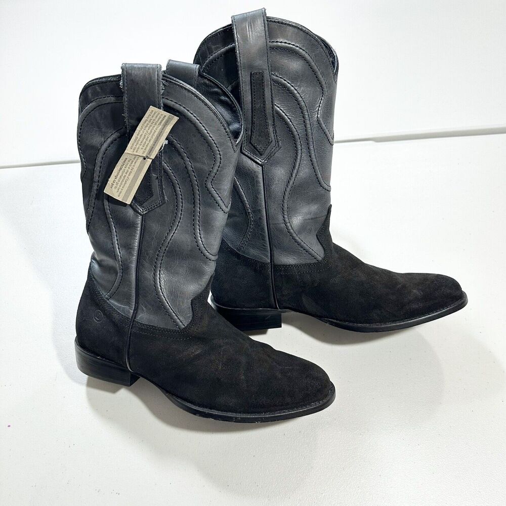 Dingo Western Boots Mens Whiskey River Leather Size 8 D Pull On DI 847 Black
